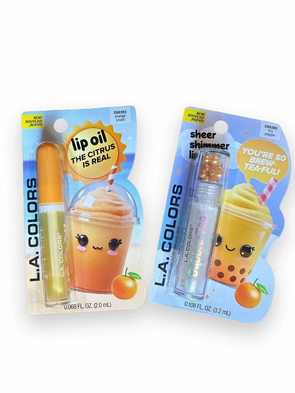 L.A. Colors bubble tea lip oil + shimmer lip gloss bundle NTW